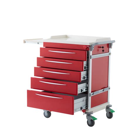 Emergency Trolley Red Pacific Medical Online Medical Supplies And Equipment