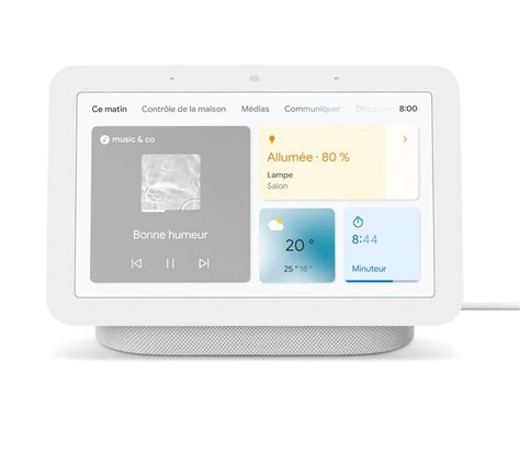 Enceinte intelligente sans fil Bluetooth et Wi Fi Google Nest Hub 2è