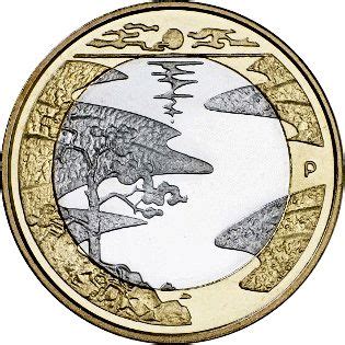 Moneda Finlandia Euros Naturaleza Verano Monedas Monedas