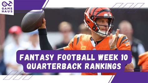 Fantasy Football Week 10 Quarterback Rankings