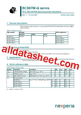 BC817 40W Q Datasheet PDF Nexperia B V All Rights Reserved