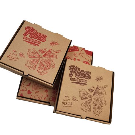 Custom Logo Printed Brown Kraft Paper Pizza Box Food Packaging China