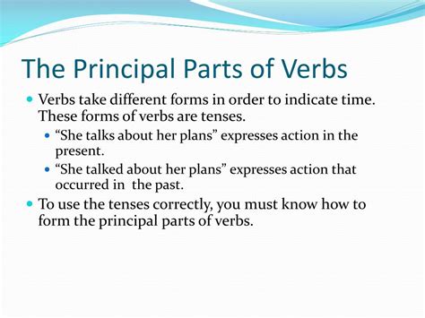 Ppt The Principal Parts Of Verbs Irregular Verbs And Verb Tenses