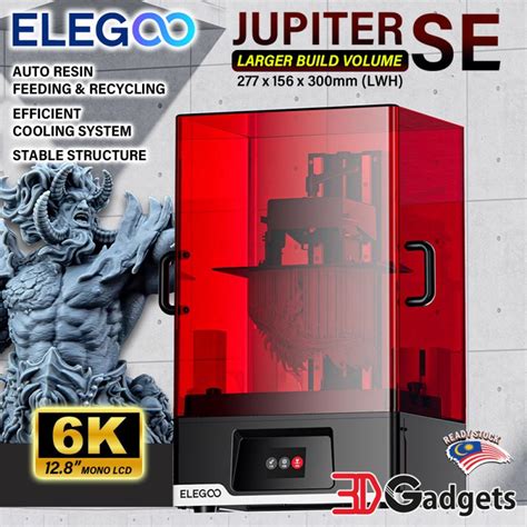 Elegoo Jupiter Se 6k Msla 3d Printer 3d Gadgets Malaysia