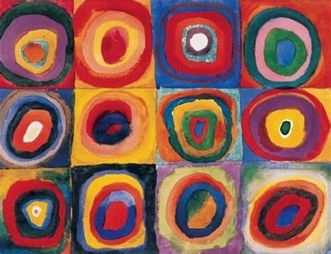 Poster Color Study Squares With Concentric Circles Kunstdruck