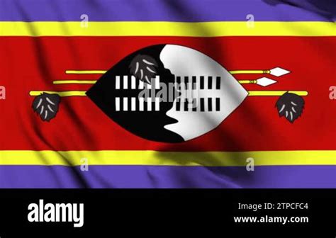 Eswatini Waving Flag 4k Animation Video Eswatini Waving Flag Seamless