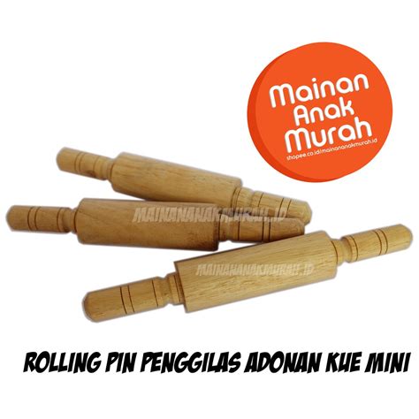 Jual Rolling Pin Penggiling Penggilas Gilingan Adonan Kue Kayu Mini