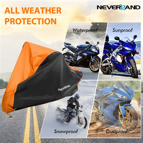 Orange Xl Motorcycle Motorbike Cover Waterproof Dust Rain Uv Protector