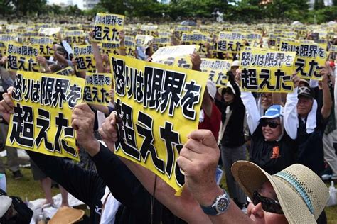 Thousands Protest Us Bases On Okinawa After Japan Womans Murder The