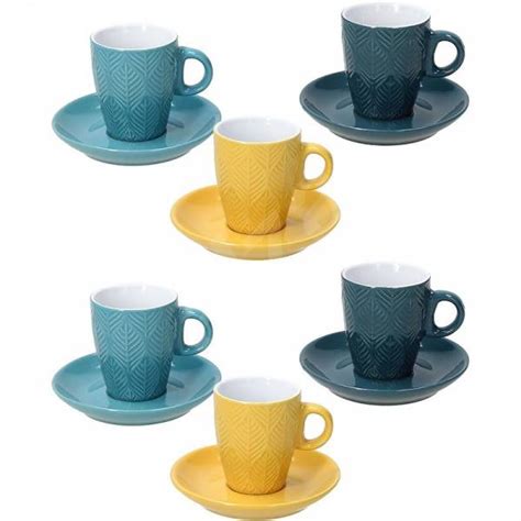 Guzzini Set Espresso Cups With Saucers Gocce Mulitcolor Guzzini