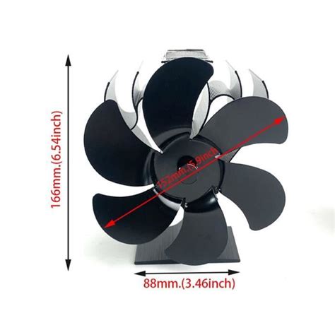 Mini ventilateur de cheminée noir à 6 lames brûleur à bois Ecofan