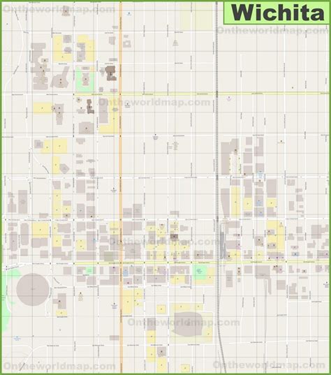 Downtown Wichita Map - Ontheworldmap.com