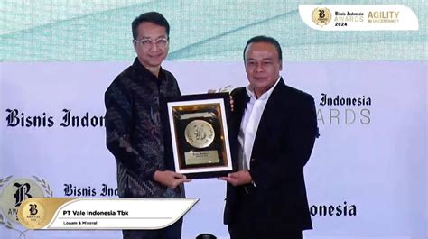 PT Vale Raih Penghargaan Bisnis Indonesia Awards 2024 Dinilai Adaptif