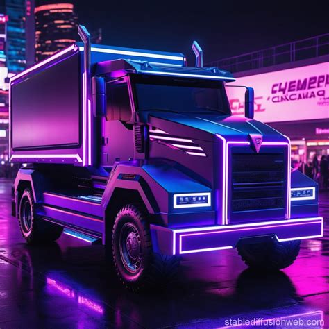 Cyber Truck Scene Stable Diffusion Online