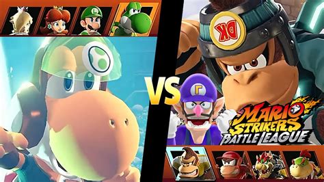 Mario Strikers Battle League Team Yoshi Vs Team Donkey Kong At Lava