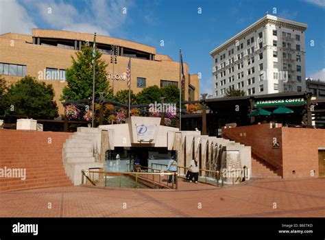 Pioneer Courthouse Square Downtown Town Centre Of Portland Oregon