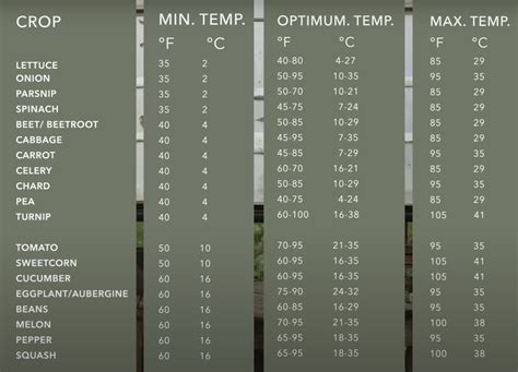 How to Germinate Seeds: Vegetable Seed Germination Temperature Chart ...