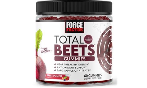 Force Factor Total Beets Gummies Heart Healthy Energy Beet Root