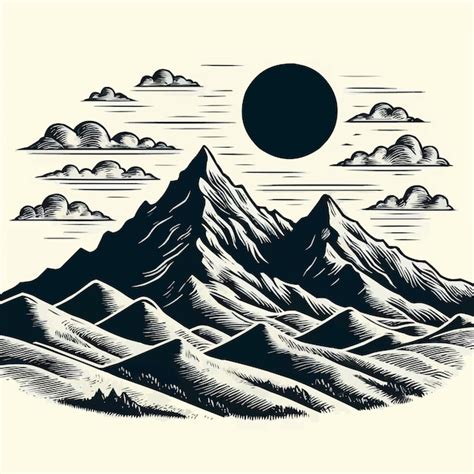 Premium Vector Free Vector Hand Drawn Mountain Range Silhouette