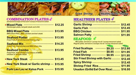 Menu L L Hawaiian Bbq