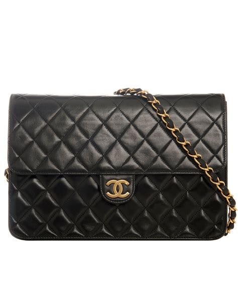 Vintage Chanel Black Classic Single Flap Bag - Chanel | La Doyenne