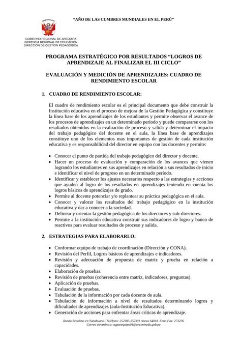 PDF CUADRO DE RENDIMIENTO ESCOLAR PDF fileprograma estratÉgico