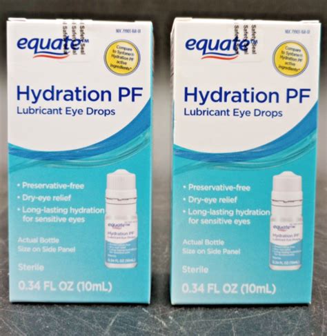 2 Pack Equate Hydration Pf Lubricant Eye Drops 0 34 Fl Oz Ea Exp 07 25 Ebay