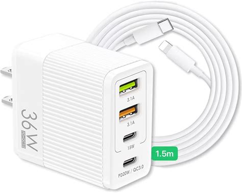 Jiula 65w 5 En 1 Cargador Carga Rapida Tipo C Con Cable 15m Cargador