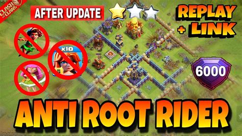 New Th Anti Root Rider Legend League Base With Link Replays