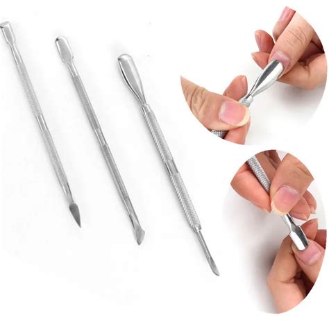 Pcs Stainless Steel Cuticle Nail Pusher Spoon Remover Manicure