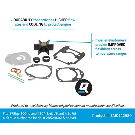 8m0205803 Water Pump Repair Kit Mercury 175 450hp Quicksilver