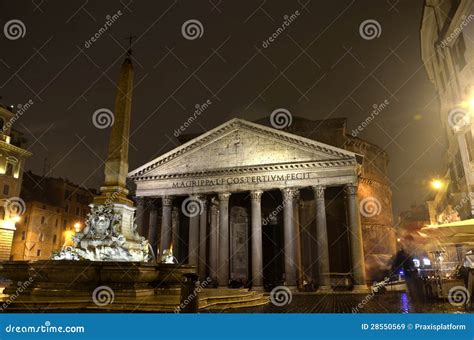 Pantheon at Night, Rome stock image. Image of column - 28550569