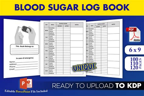 Blood Sugar Logbook Diabetes Tracker KDP Graphic By Beast Designer