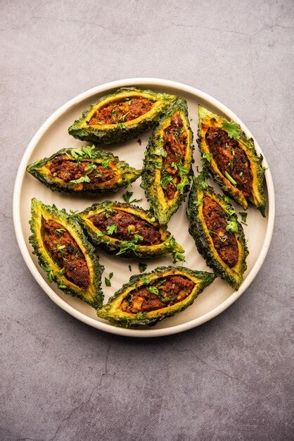 Premium Photo Bharwa Karela Masala Fry Or Stuffed Bitter Melon Recipe