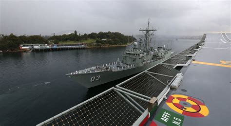 Nice Shot Of Hmas Sydney Ffg 03 [5051x2771] From The Flight Deck Of Hmas Canberra Lhd 02 R