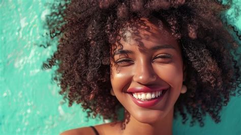 Premium Photo Smiling African American Woman With Lush Curls