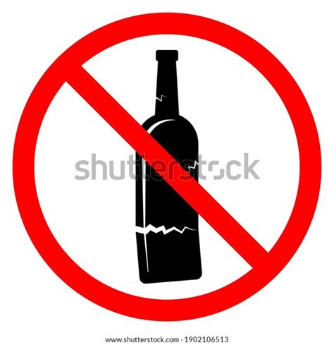 Alcohol Forbidden Glass Bottle Ban Icon Stock Vector Royalty Free