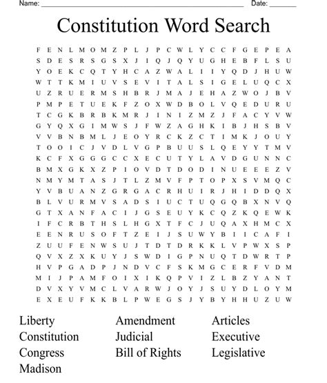 Constitution Day Word Search