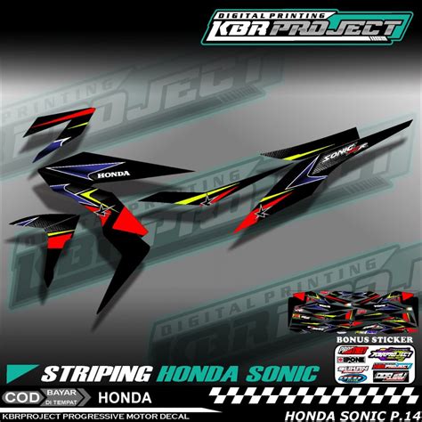 Jual SONIC STIKER STRIPING PREMIUM MOTOR KEREN LIS VARIASI SONIC STIKER