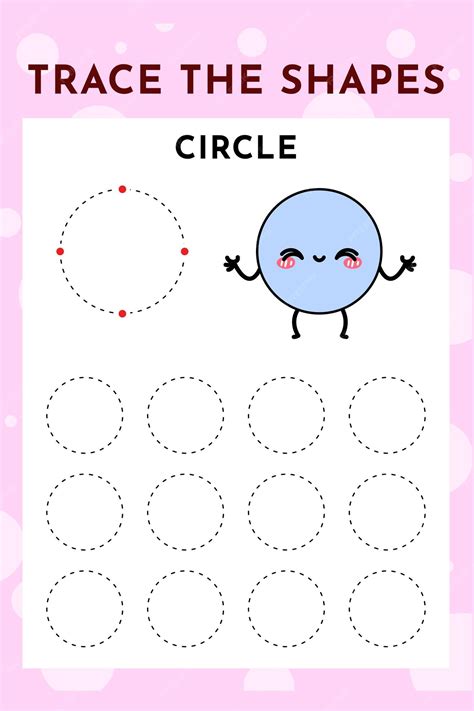 Premium Vector | Preschool educational shape tracing worksheet trace ...