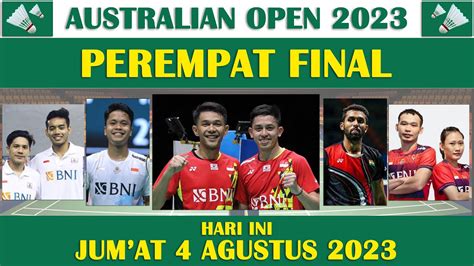 Jadwal Lengkap 8 Besar Australian Open Hari Ini Jum At 4 Agustus 2023