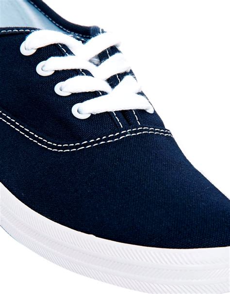 Keds Champions Canvas Navy Plimsoll Trainers In Blue Lyst