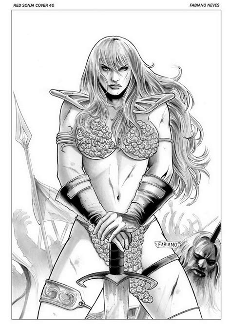 Red Sonja 40 Cover by FabianoNeves on DeviantArt | Red sonja, Warrior ...