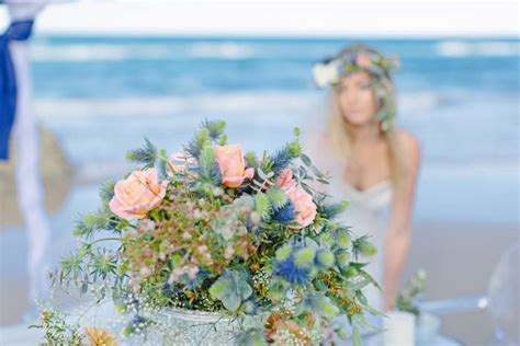 Blue Meets Coral In A Beach Wedding Inspiration Shoot