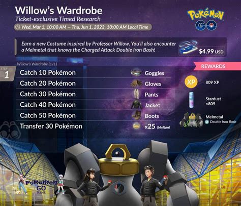 Willows Wardrobe 2023 Timed Research Guide Pokemon GO Name