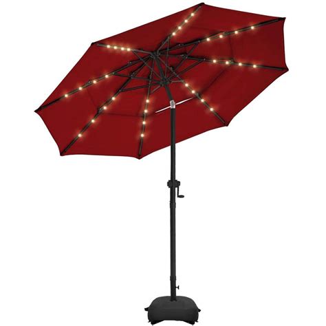 Pasamic Ft Tiers Aluminum Solar Led Market Umbrella Outdoor Patio