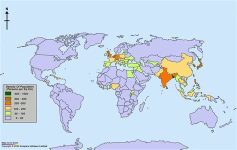 World Population Density Map By Continent