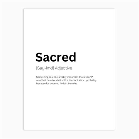 Sacred Definition Meaning Art Print by Kaigozen - Fy