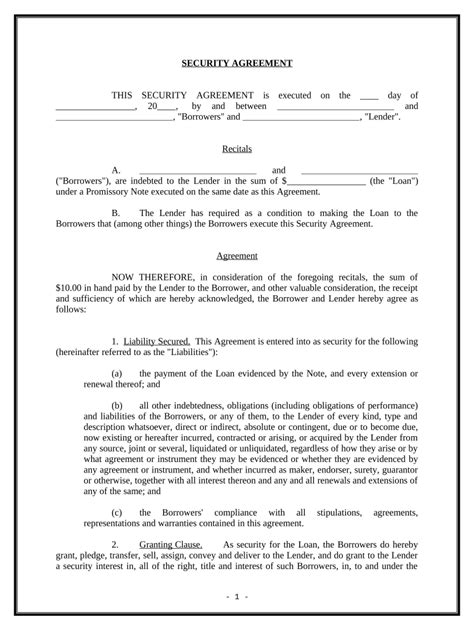 Security Agreement Complete With Ease AirSlate SignNow