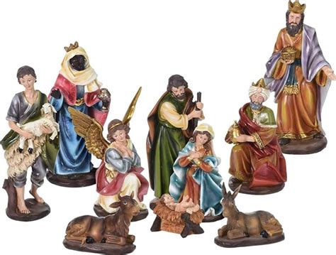 Lot de 10 figurines de crèche de Noël XL jusqu à 21 cm au design